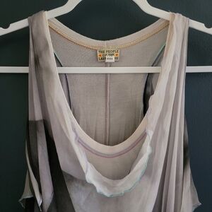 The People of the‎ Labyrinths Silk Tie-Dye Boho Sheer Abstract Artsy Dress XS